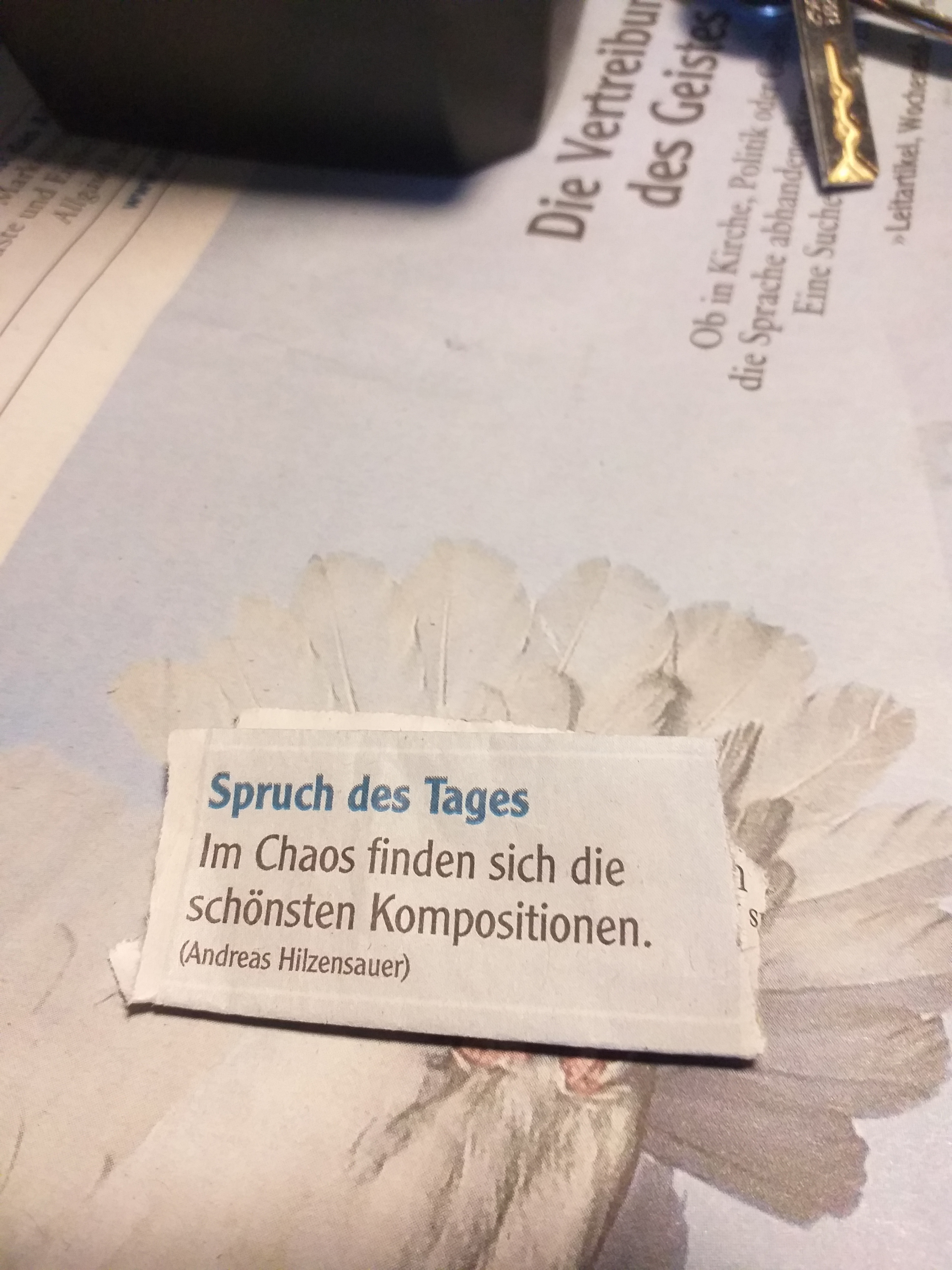 Spruch des Tages……..